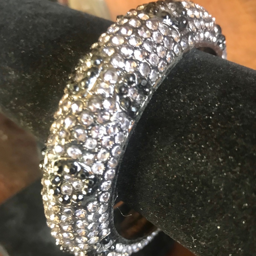 Leopard Print Rhinestone Crystal Bangle - image 1